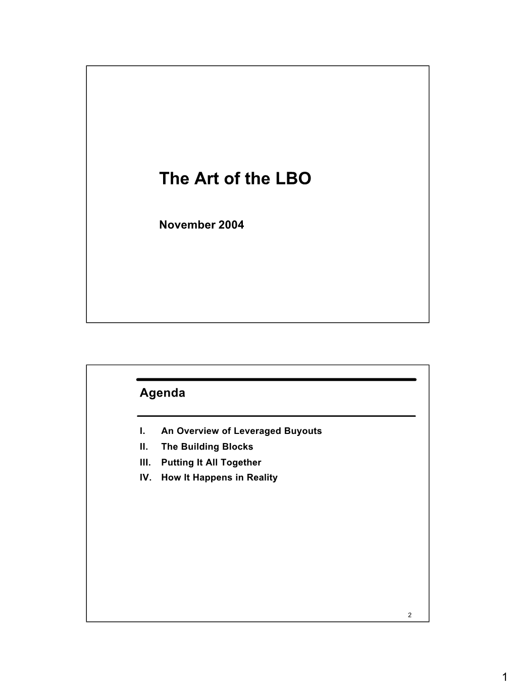 LBO Overview