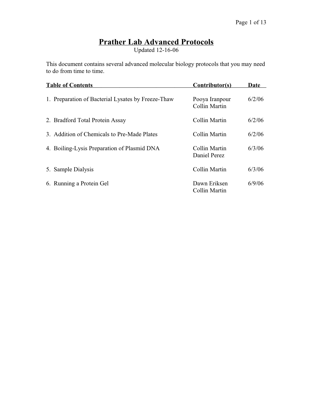 Prather Lab Advanced Protocols