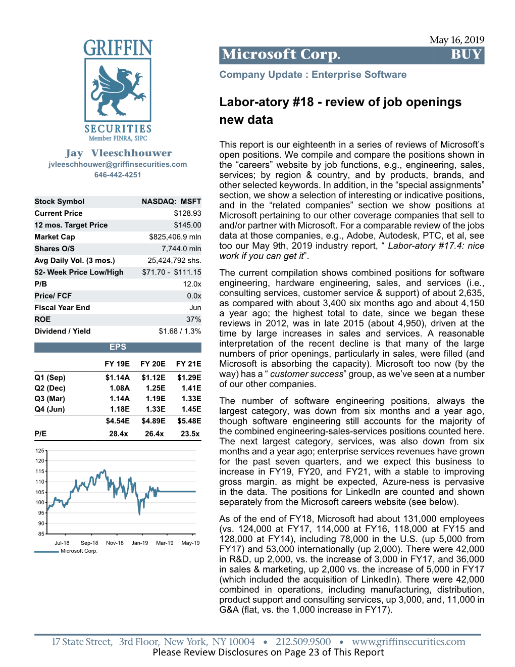 Microsoft Corp. BUY Company Update : Enterprise Software