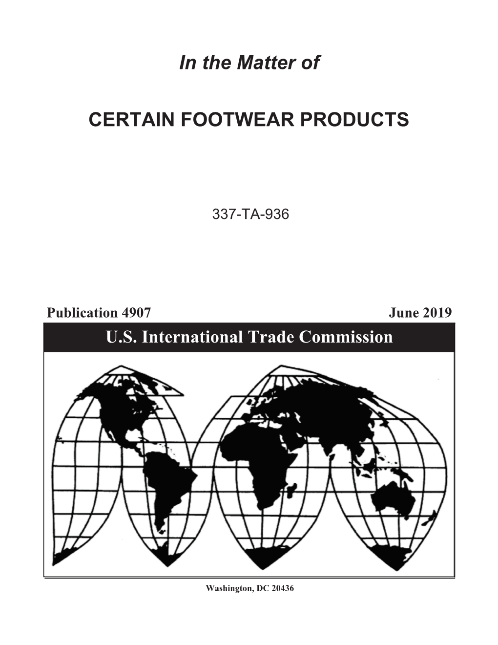 Certain Footwear Products