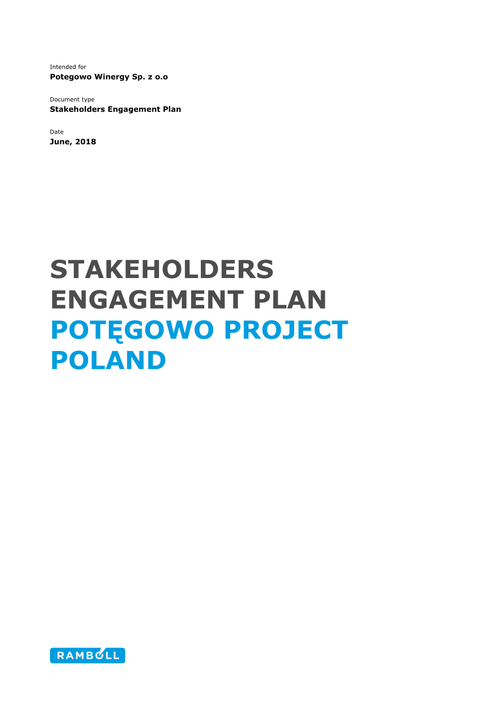 Stakeholders Engagement Plan Potęgowo Project Poland