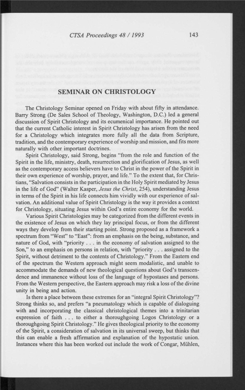 Seminar on Christology