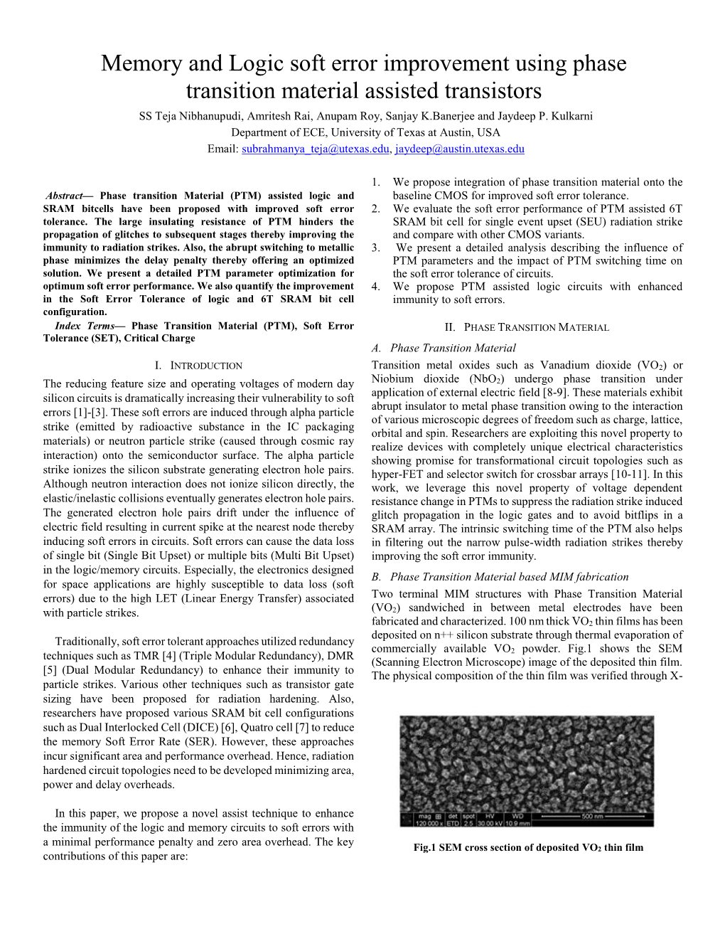 Memory and Logic Soft Error Improvement Using Phase Transition