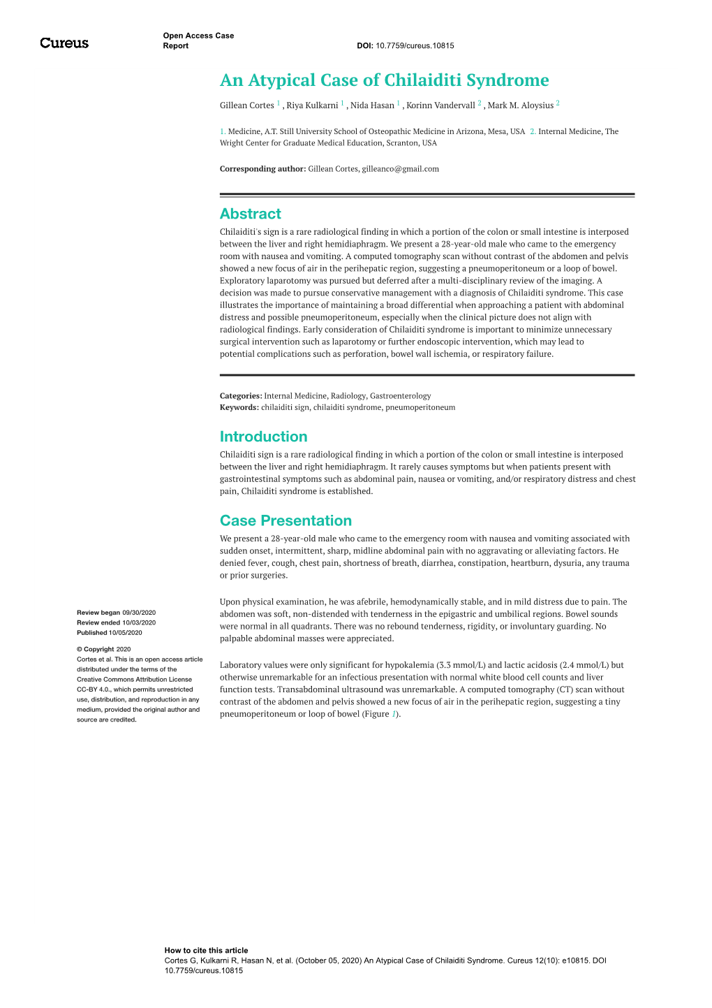 An Atypical Case of Chilaiditi Syndrome