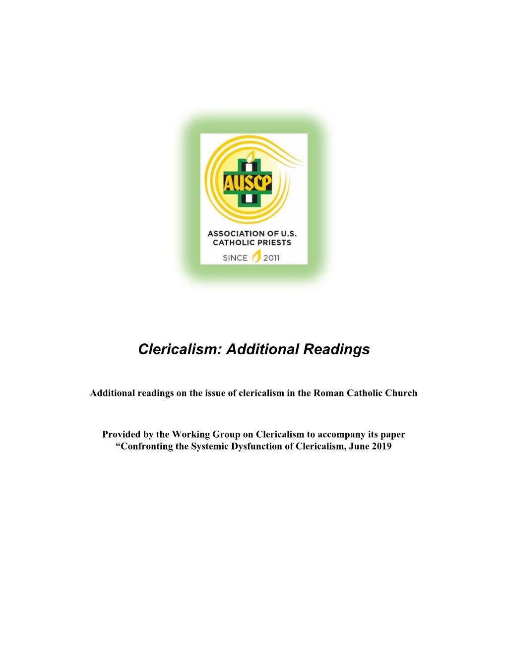 Clericalism: Additional Readings