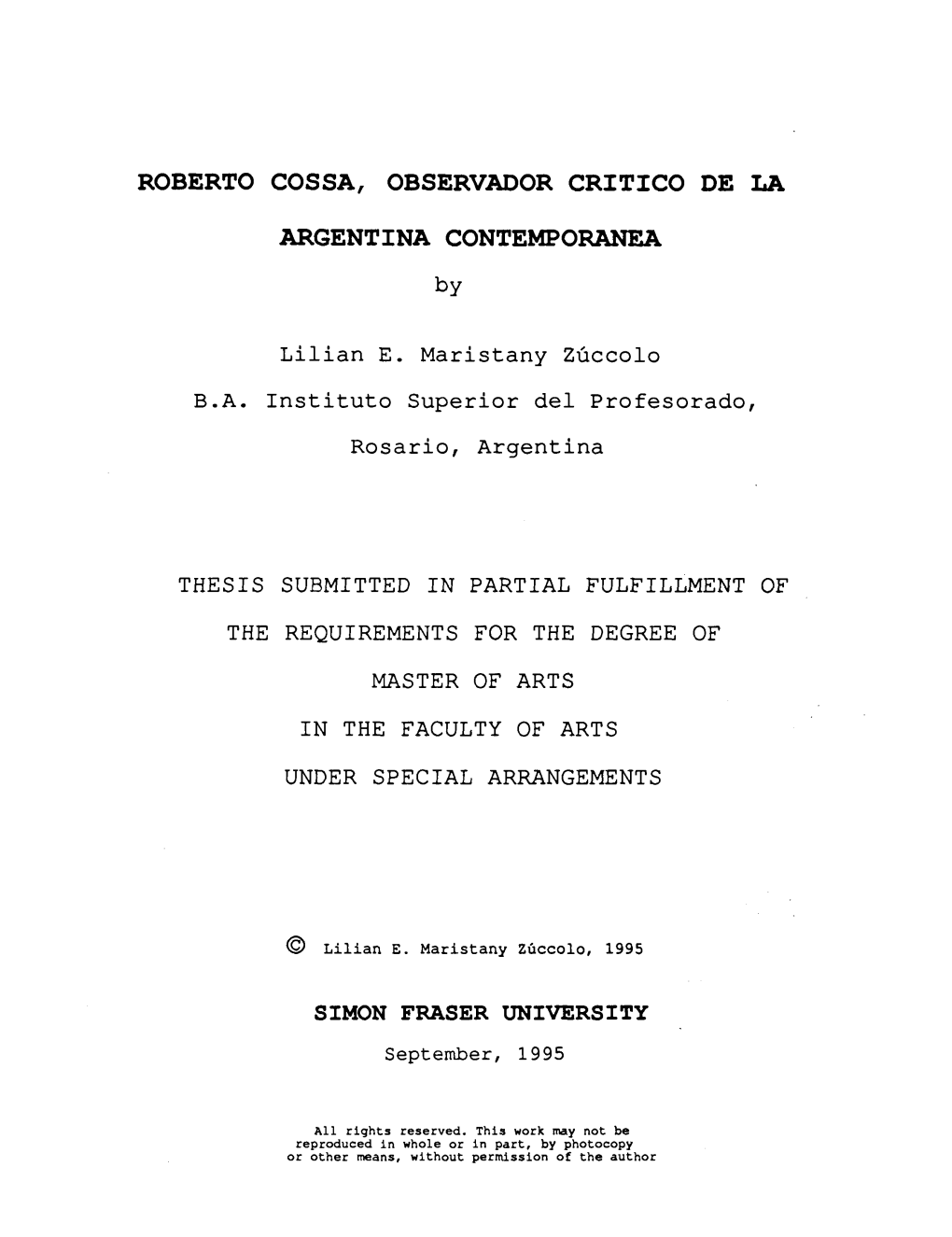 Roberto Cossa, Observador Critico De La Argentina Contemporanea