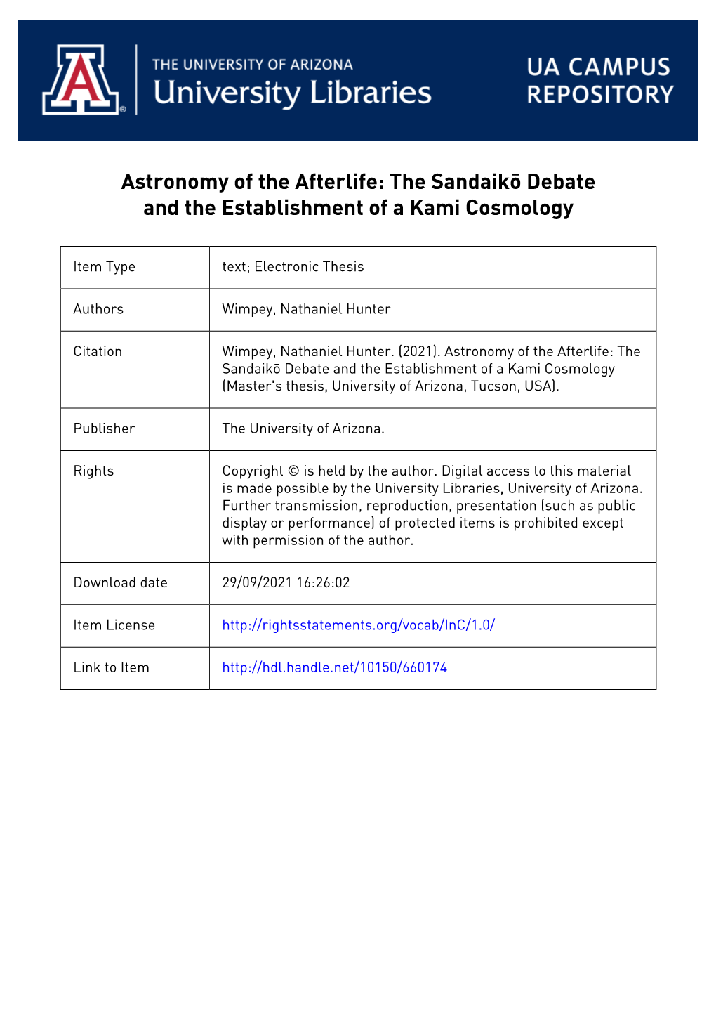 Astronomy of the Afterlife: the Sandaikō Debate and the Establishment of a Kami Cosmology