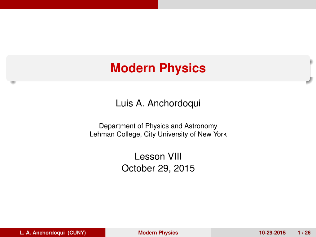 Modern Physics