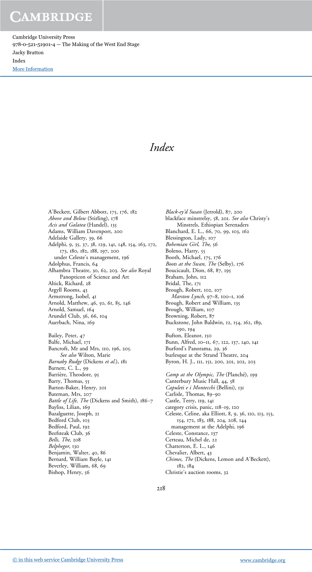 A'beckett, Gilbert Abbott, 175, 176, 182 Above and Below