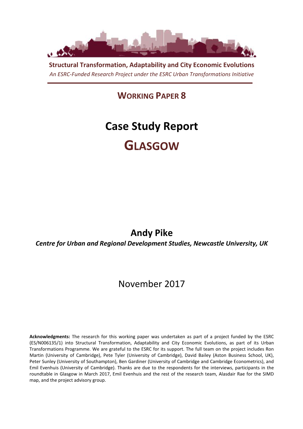 Case Study Report GLASGOW