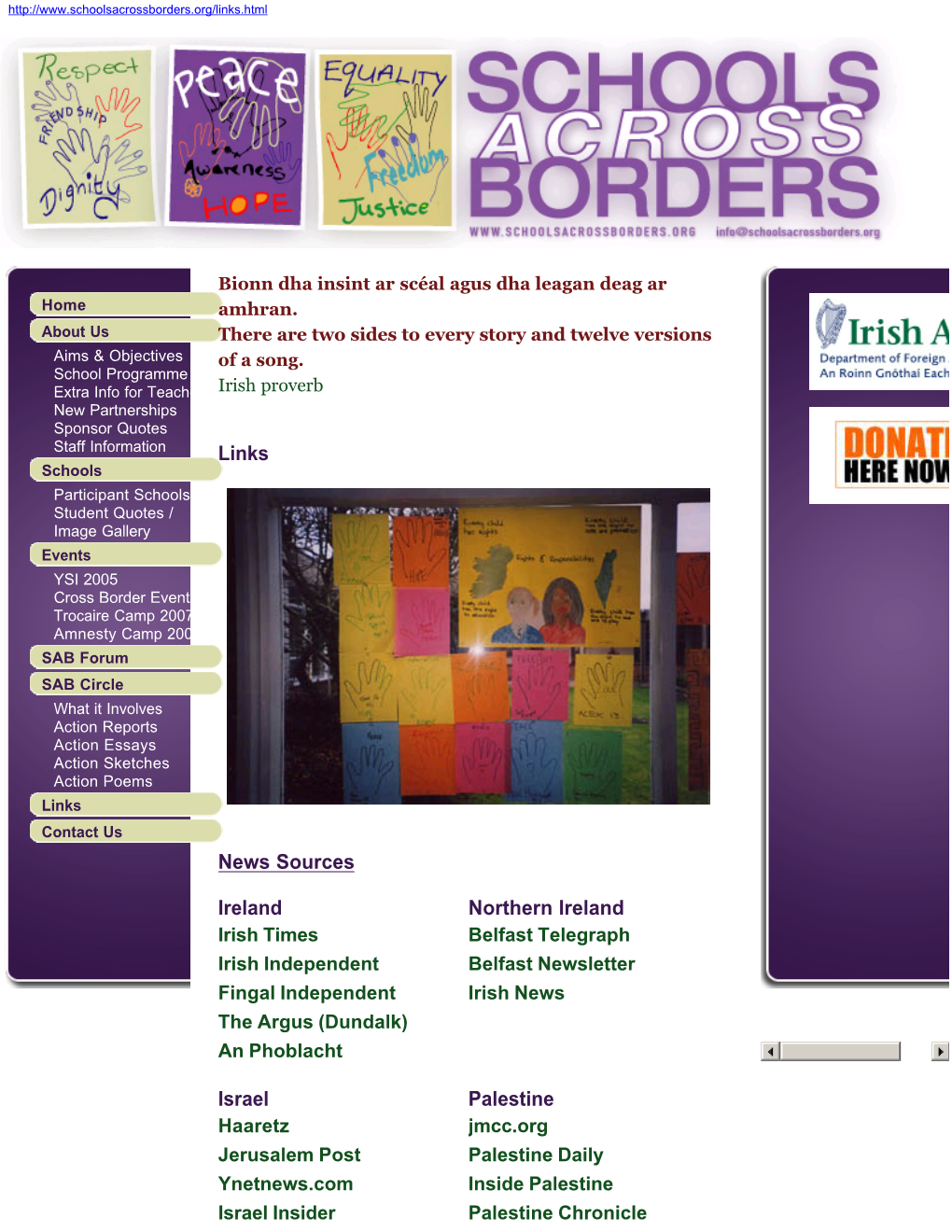 Links News Sources Ireland Northern Ireland Israel Palestine