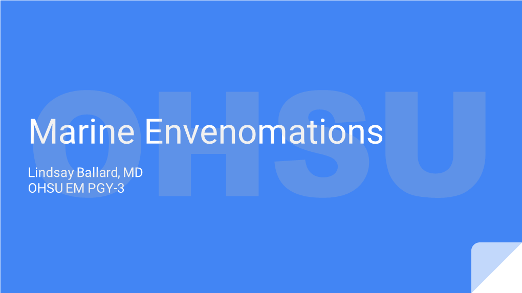 Marine Envenomations