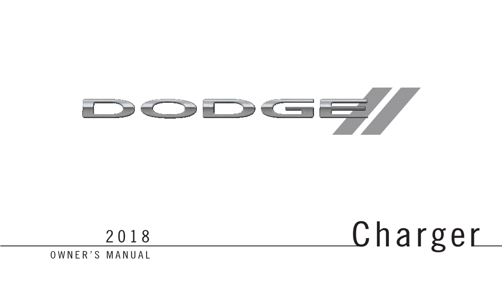 2018 Dodge Charger Owner's Manual