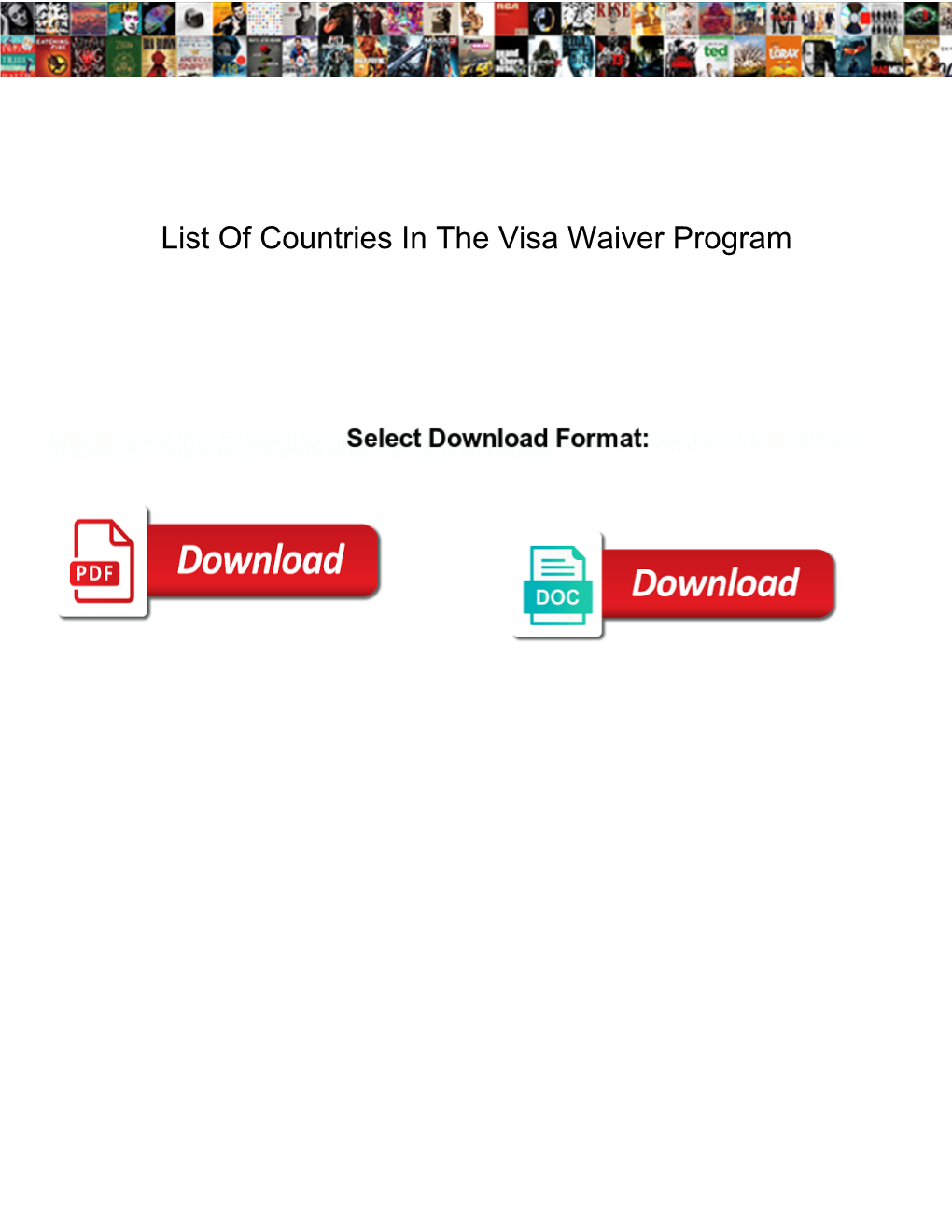 List of Countries in the Visa Waiver Program