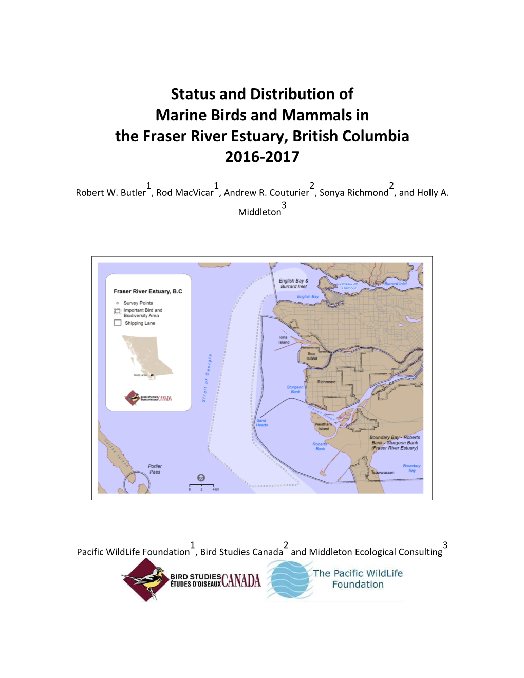 Status and Distribution of Marine Birds and Mammals in the Fraser River Estuary, British Columbia 2016-2017