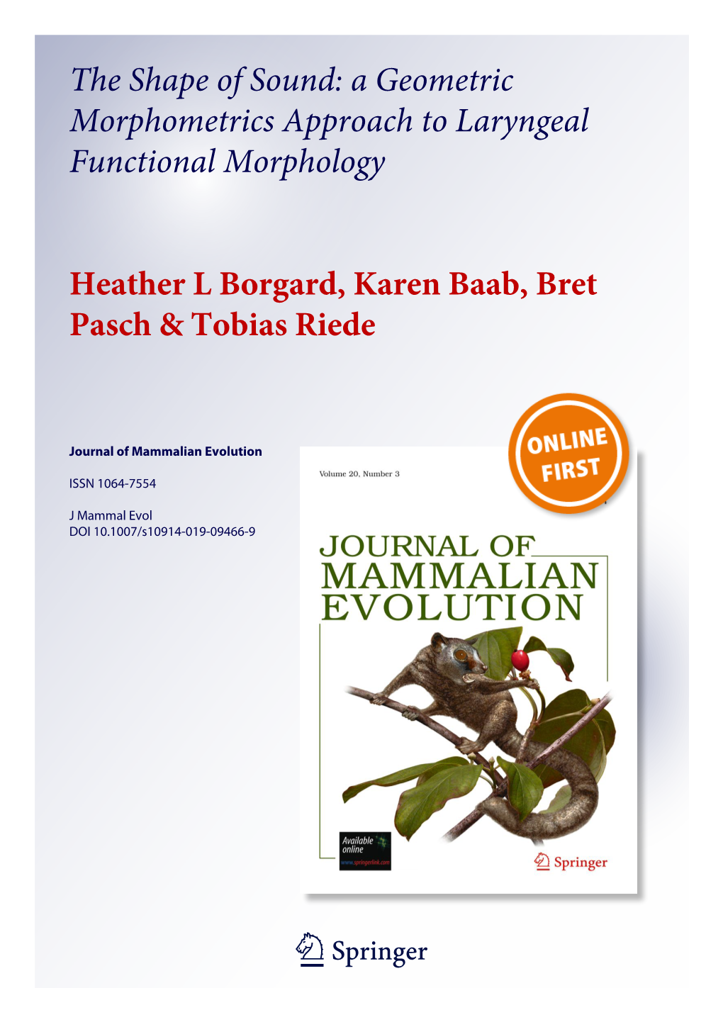 A Geometric Morphometrics Approach to Laryngeal Functional Morphology