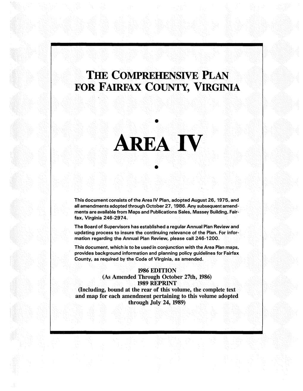 1986 Comprehensive Plan, 1989 Reprint
