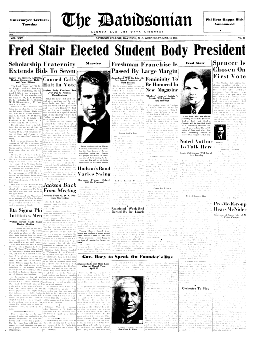 Fred Stair Elected Student Body President