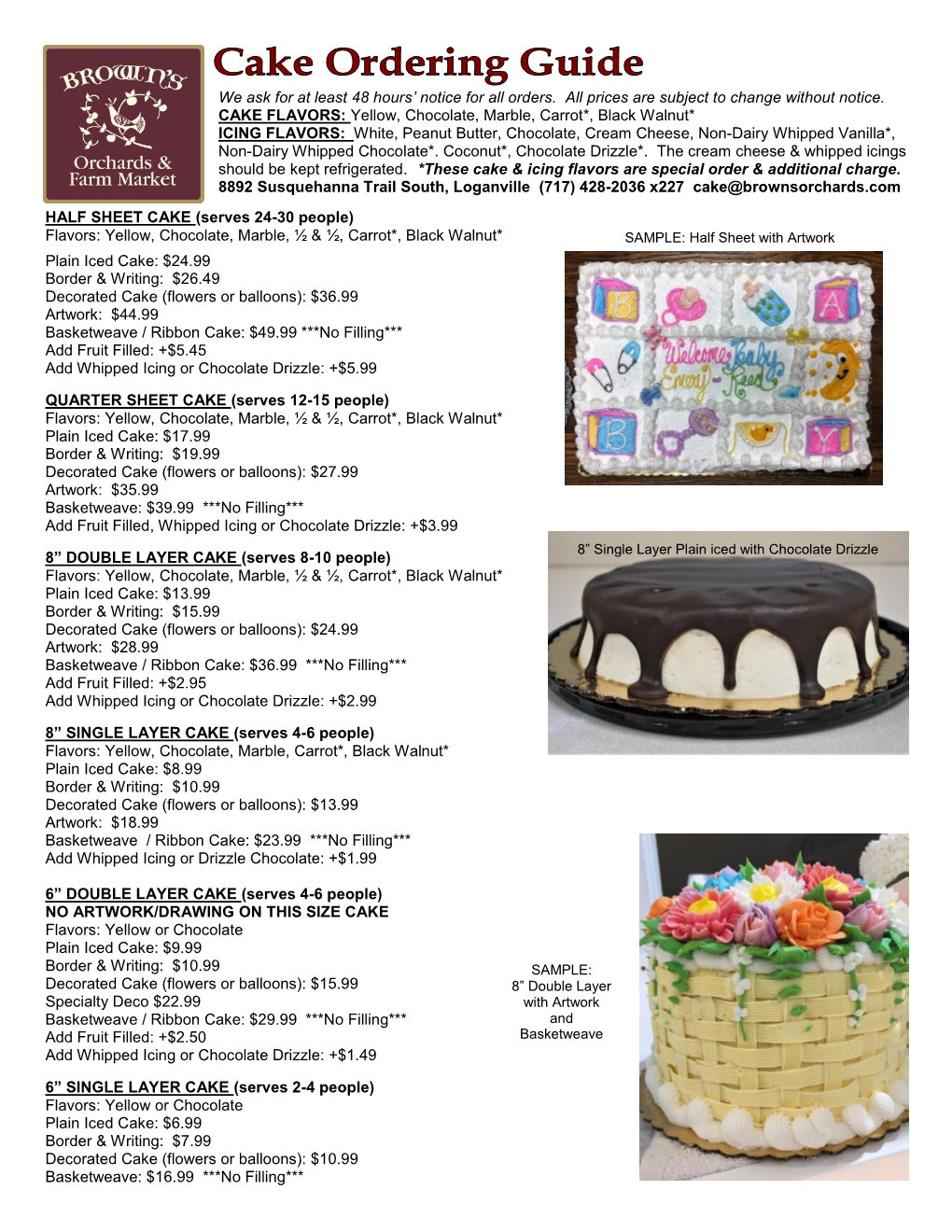 Cake Ordering Guide