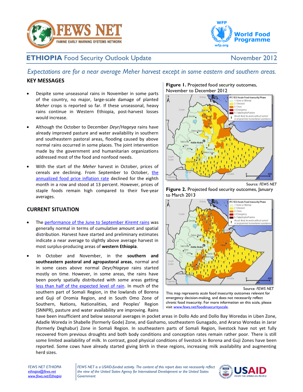 ETHIOPIA Food Security Outlook Update November 2012