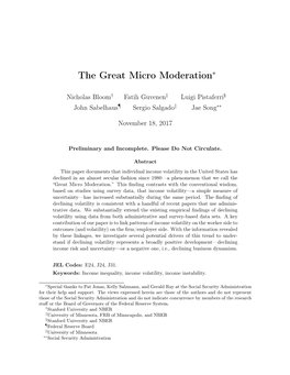 The Great Micro Moderation∗