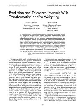 V3302197 Prediction and Tolerance Intervals with Transformation And
