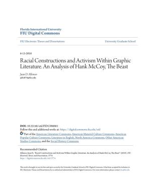 Racial Constructions and Activism Within Graphic Literature. an Analysis of Hank Mccoy, the Beast Juan D