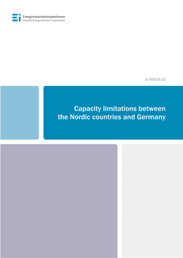 Capacity Limitations Between the Nordic Countries and Germany