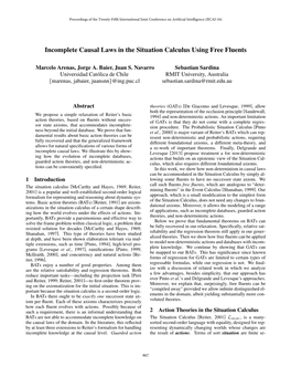 Incomplete Causal Laws in the Situation Calculus Using Free Fluents