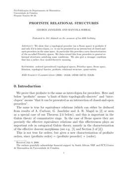 Profinite Relational Structures
