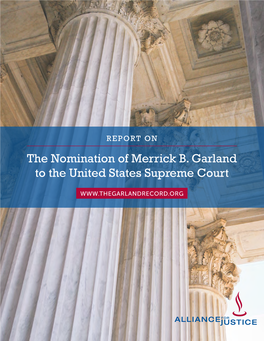 The Nomination of Merrick B. Garland to the United States Supreme Court