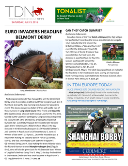 Euro Invaders Headline Belmont Derby