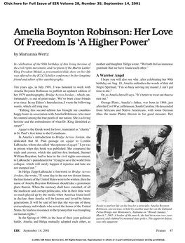 Amelia Boynton Robinson: Her Love of Freedom Is 'A Higher Power'