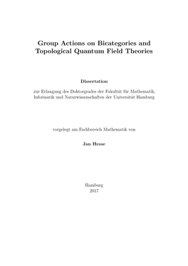 Group Actions on Bicategories and Topological Quantum Field Theories