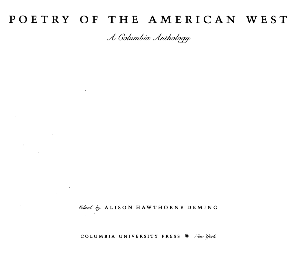 Poetry of the American West