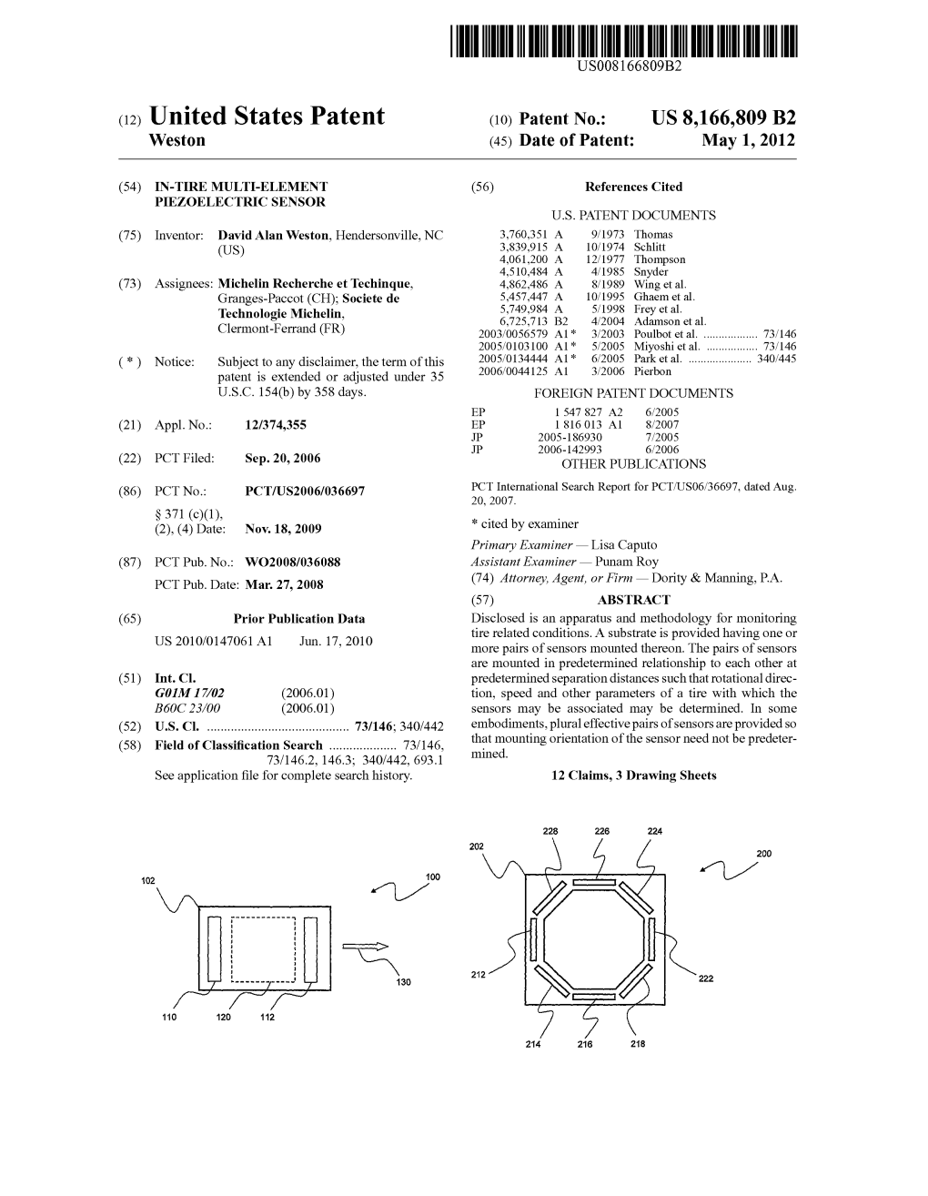 (12) United States Patent (10) Patent No.: US 8,166,809 B2 Weston (45) Date of Patent: May 1, 2012