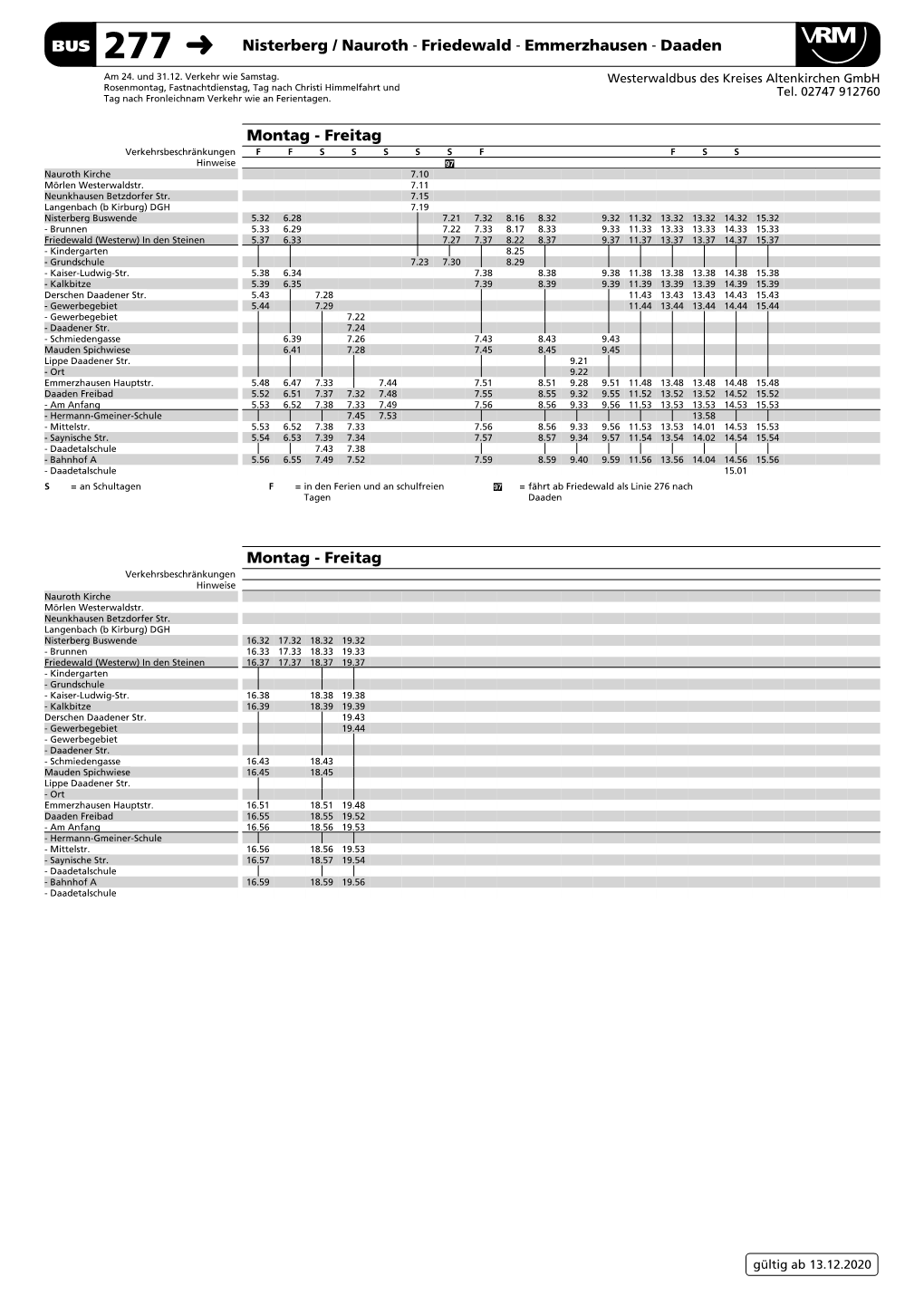 Nisterberg / Nauroth – Friedewald – Emmerzhausen – Daaden