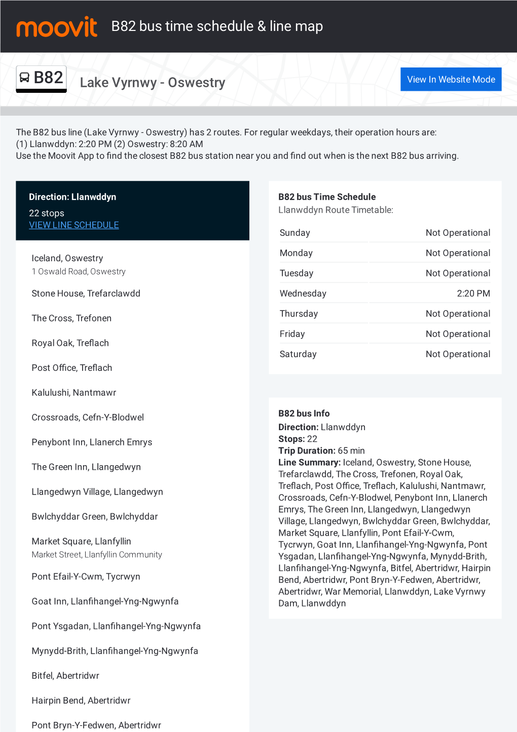 B82 Bus Time Schedule & Line Route