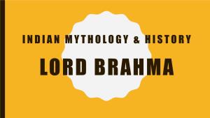 Lord Brahma Trinity Who Is Brahma