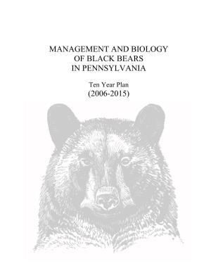 Management Plan for Black Bears in Pennsylvania