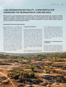 Land Degradation Neutrality – a New Impetus for Addressing the Degradation of Land and Soils