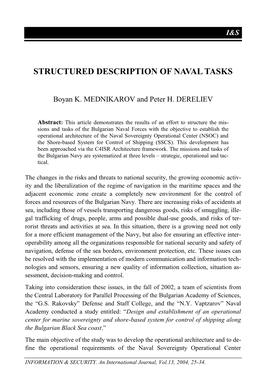 Structured Description of Naval Tasks