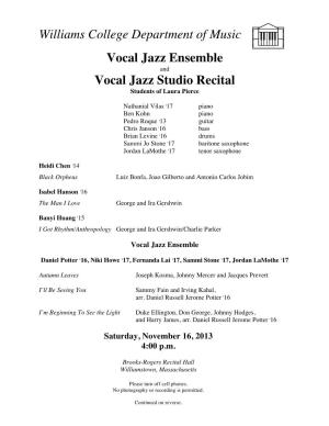 1116 Vocal Jazz Program
