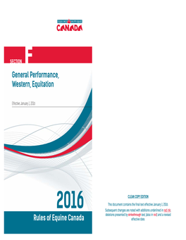 Rules of Equine Canada General Performance, Western, Equitation