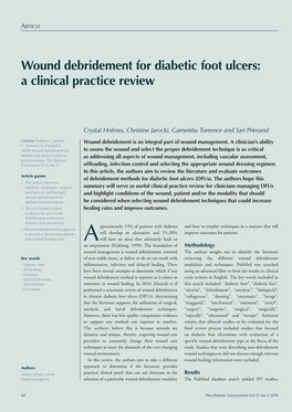 Wound Debridement for Diabetic Foot Ulcers: a Clinical Practice Review