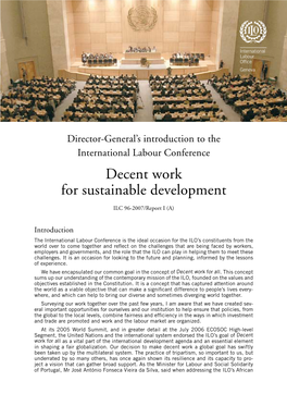 Decent Work for Sustainable Development