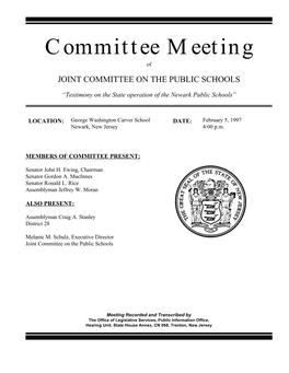 Committee Meeting of JOINT COMMITTEE on the PUBLIC SCHOOLS