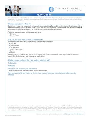 CDI Allergen Info Sheet Quinoline