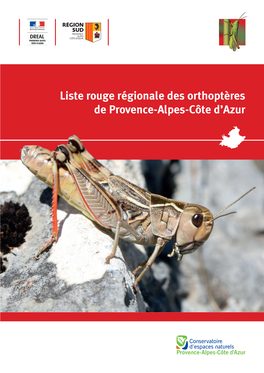 Liste Rouge Régionale Des Orthoptères De Provence-Alpes-Côte D'azur