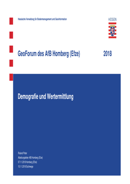 Demografie Und Wertermittlung Geoforum Des Afb Homberg (Efze